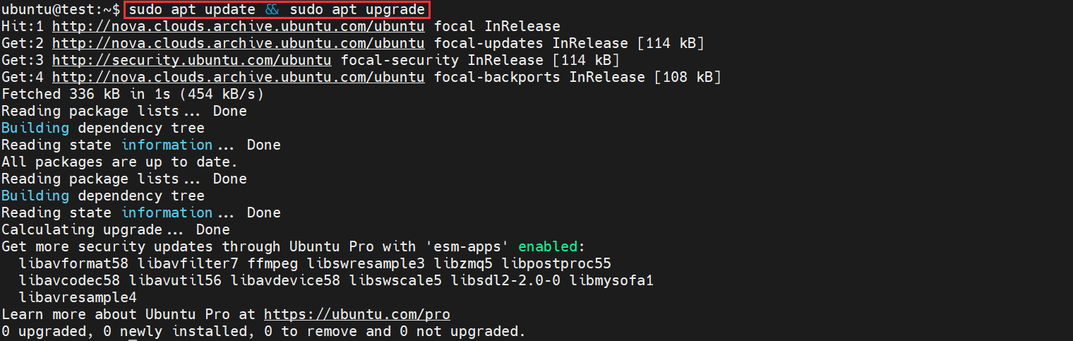 apt update and upgrade in Linux terminal